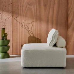 Sessel Einsitzer für modulares Bouclé-Sofa