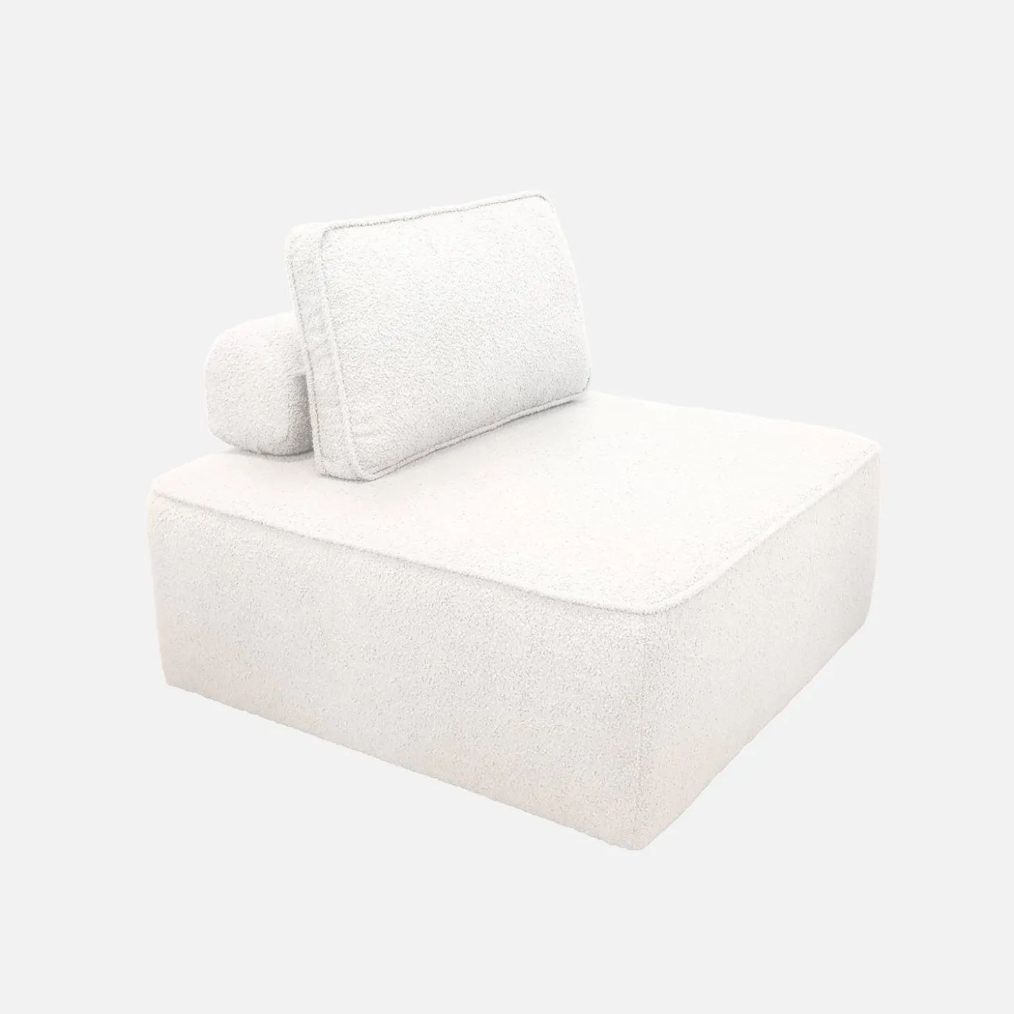 Sessel Einsitzer für modulares Bouclé-Sofa