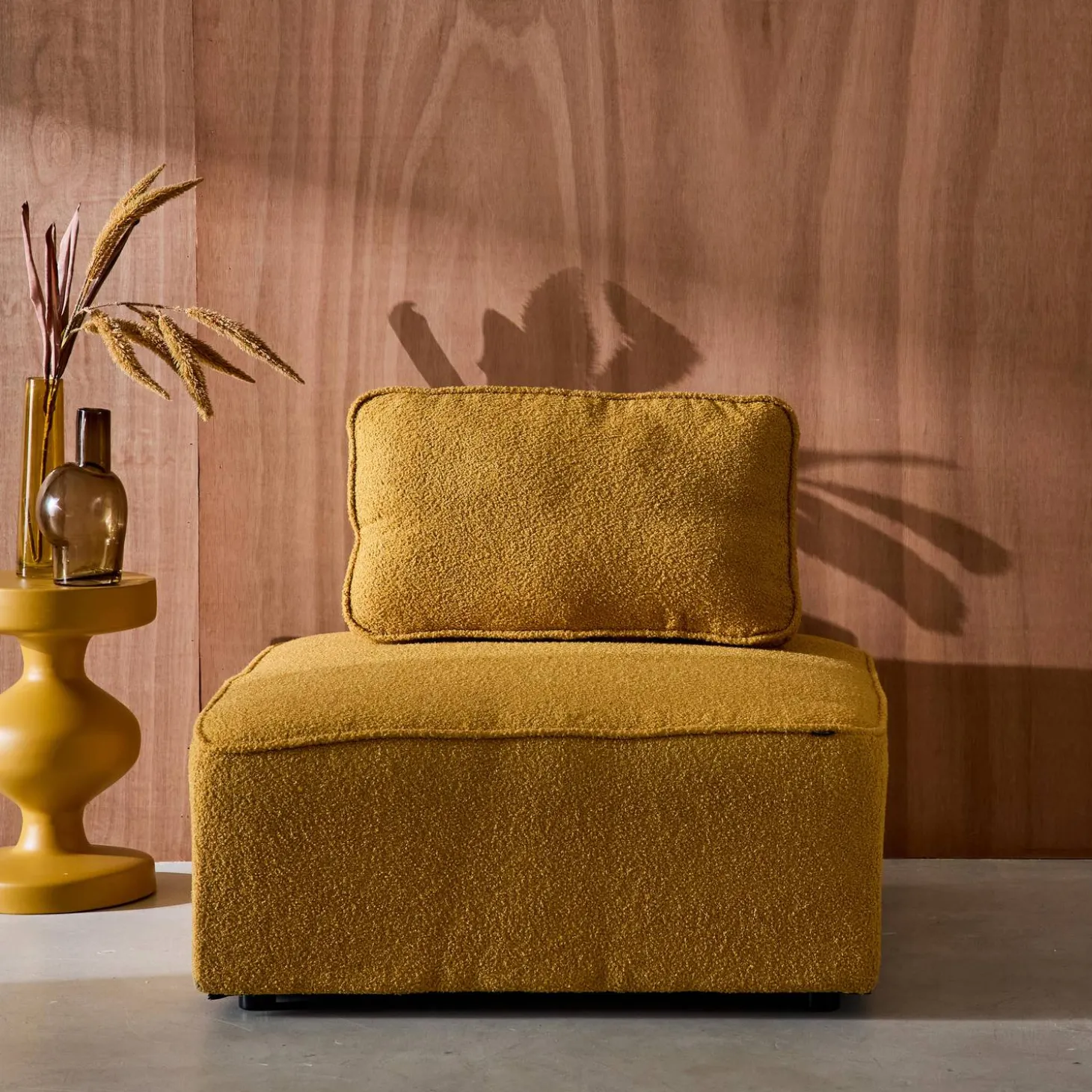 Sessel Einsitzer für modulares Bouclé-Sofa