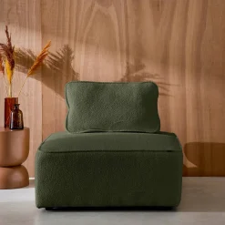 Sessel Einsitzer für modulares Bouclé-Sofa