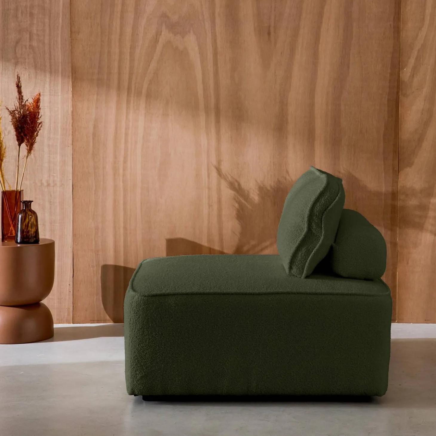 Sessel Einsitzer für modulares Bouclé-Sofa