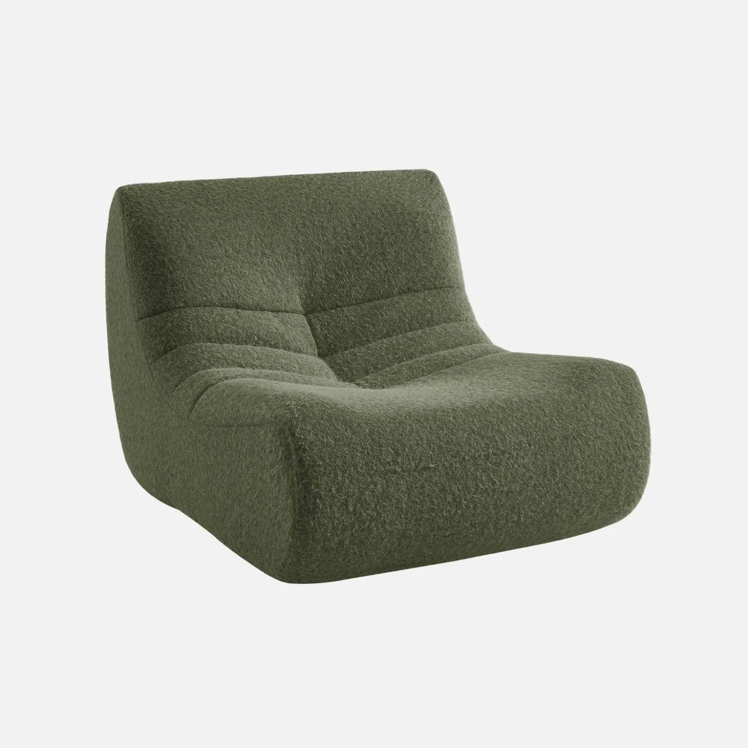 Sessel mit Bezug im Alpaka-Look