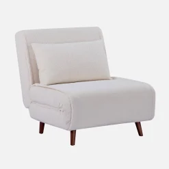 Sessel mit Bouclé-Bezug und Schlaffunktion 1 Person