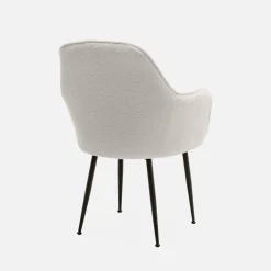 Sessel mit Bouclé Teddystoff und Metallbeinen