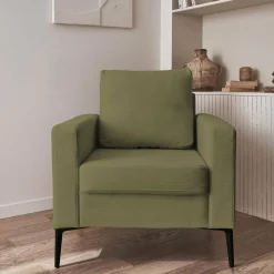 Sessel mit Kord-Bezug und Metallfüßen