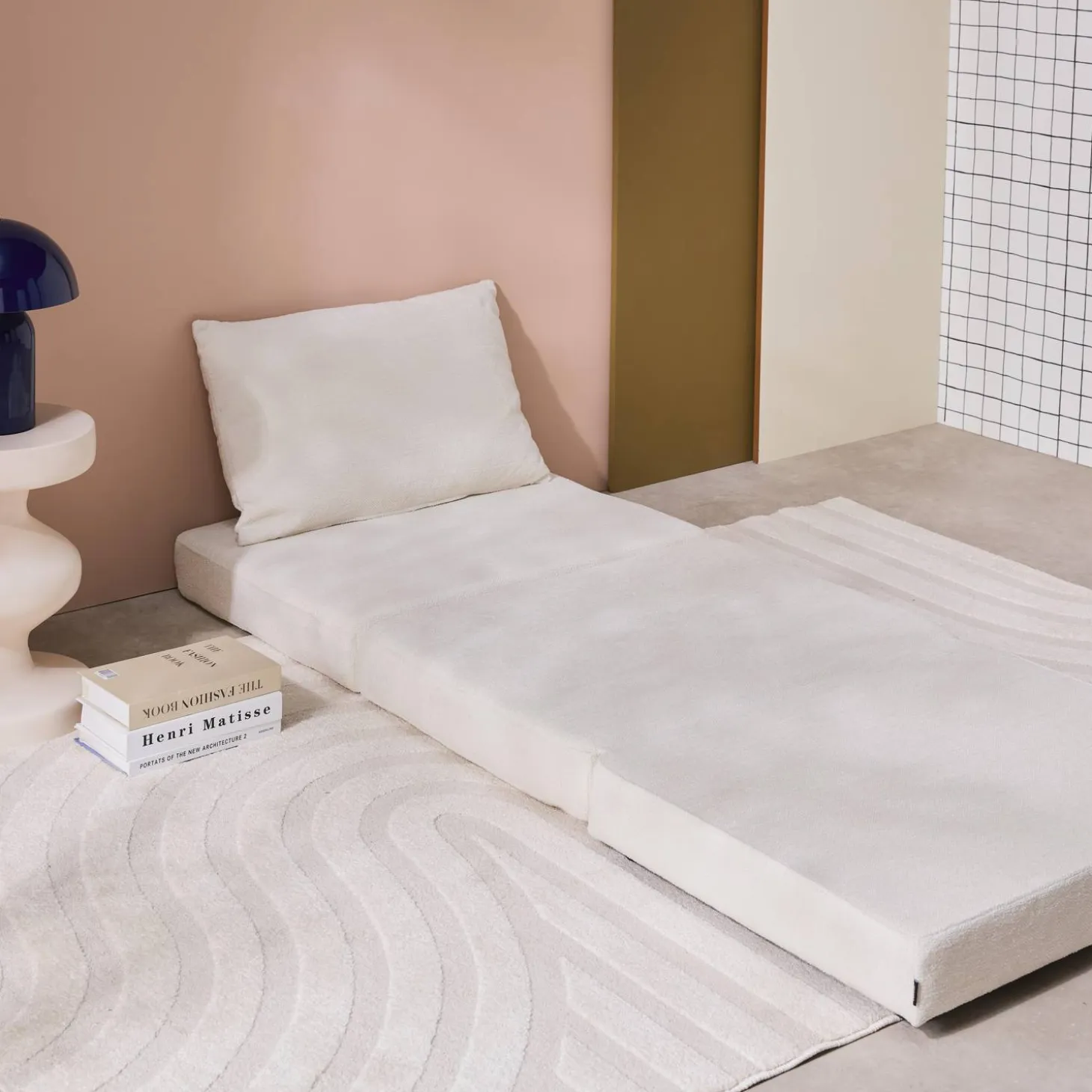 Sessel mit Schlaffunktion für 1 Person und Chenille-Bezug