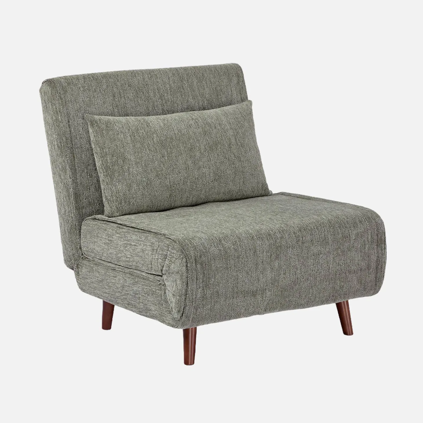 Sessel mit Schlaffunktion, Holzgestell und Chenille-Bezug, 1 Platz