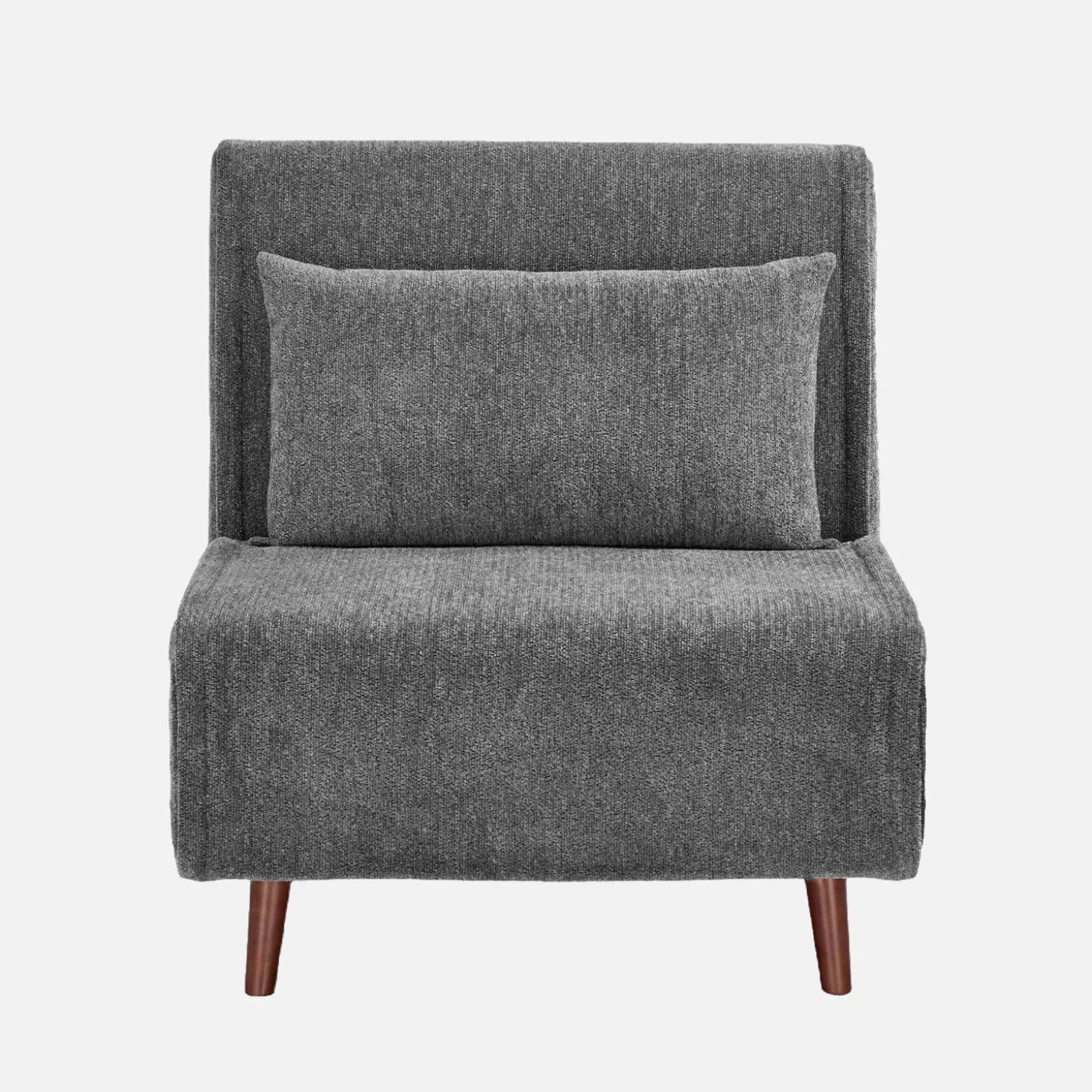 Sessel mit Schlaffunktion, Holzgestell und Chenille-Bezug, 1 Platz