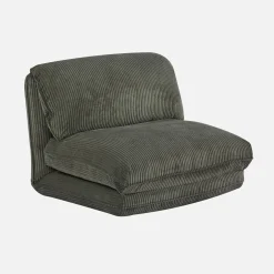Sessel mit Schlaffunktion und breit geripptem Cordbezug