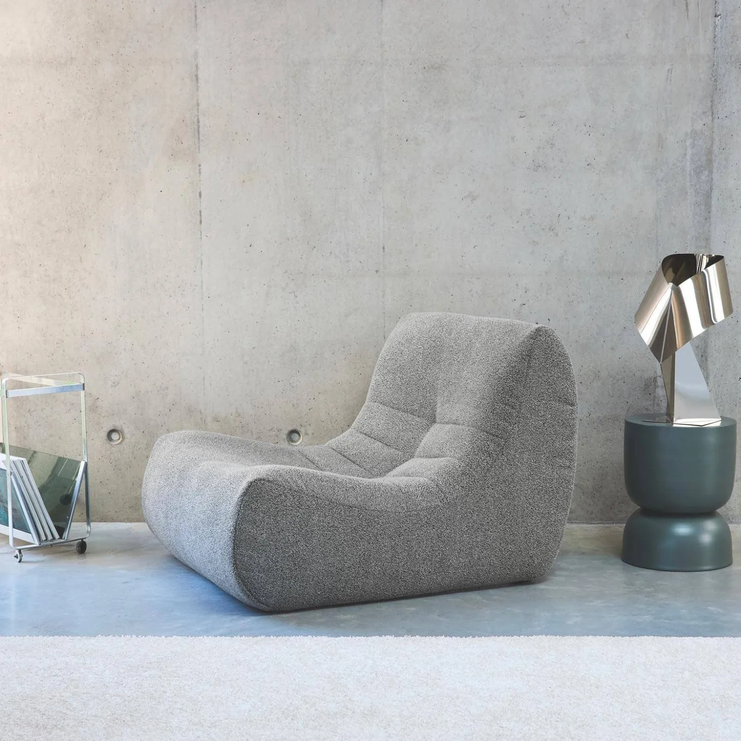 Sessel mit strukturiertem Bouclé-Bezug, 1 Sitzer