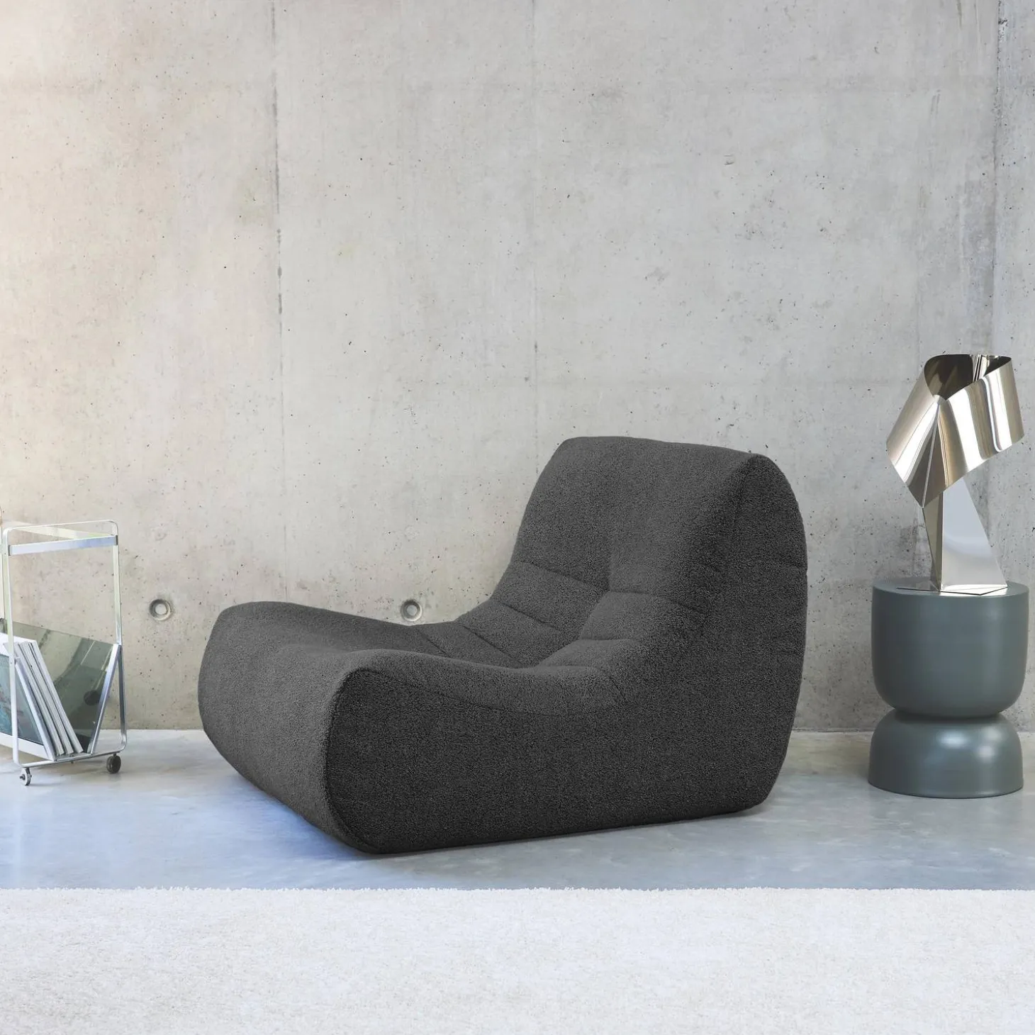 Sessel mit strukturiertem Bouclé-Bezug, 1 Sitzer