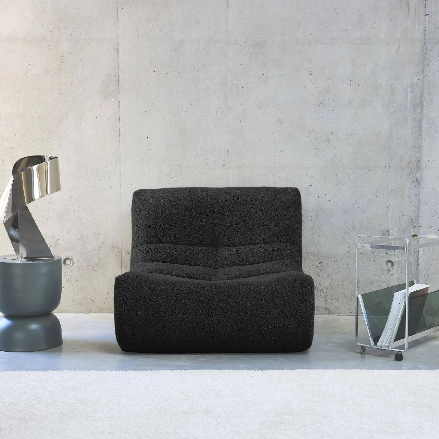 Sessel mit strukturiertem Bouclé-Bezug, 1 Sitzer