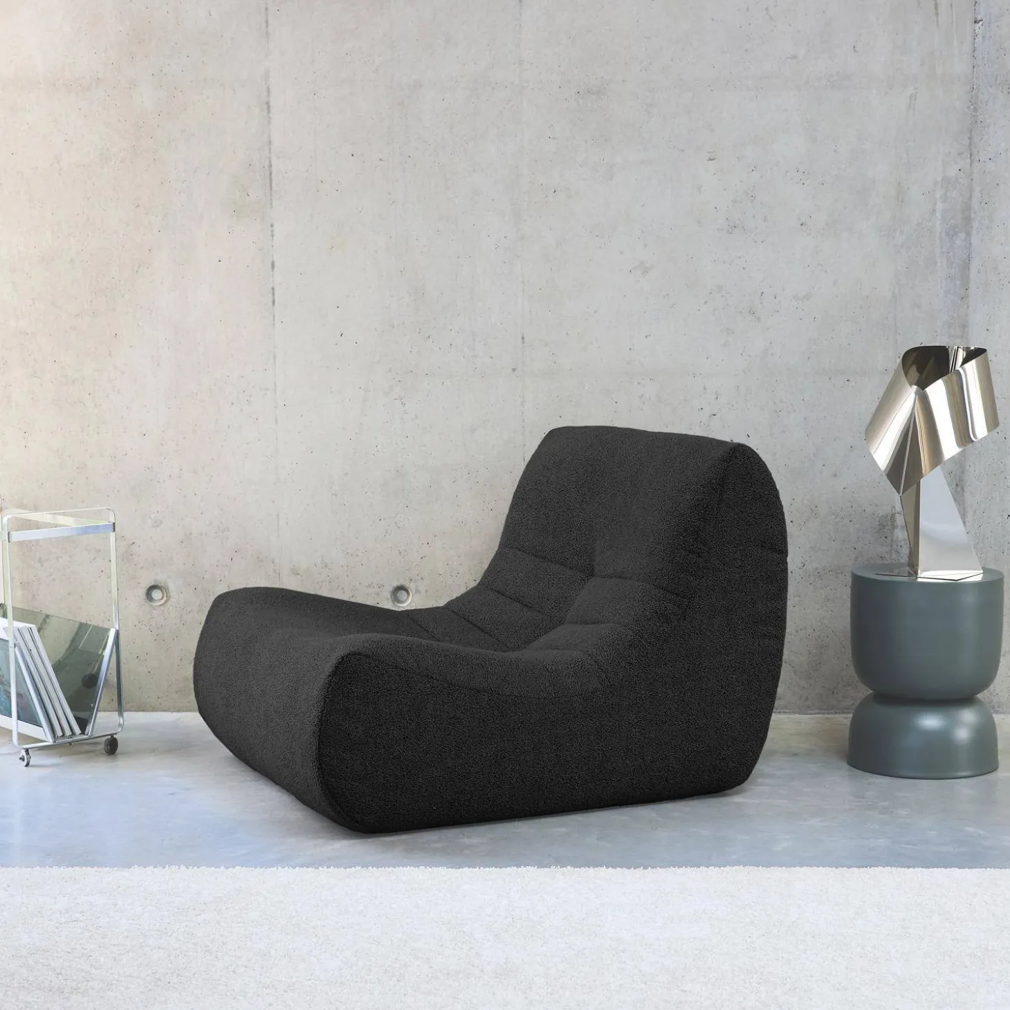 Sessel mit strukturiertem Bouclé-Bezug, 1 Sitzer