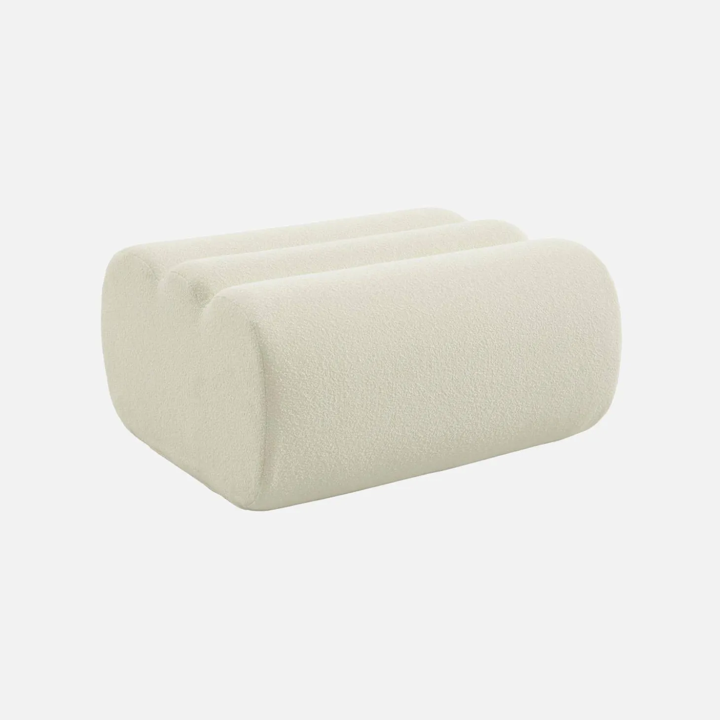 Sessel mit strukturiertem Bouclé-Bezug und Hocker