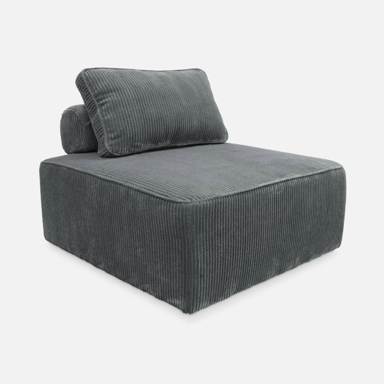 Sessel ohne Armlehne mit Cordbezug für ein modulares Sofa