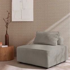 Sessel ohne Armlehne mit Cordbezug für ein modulares Sofa
