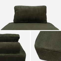 Sessel ohne Armlehne mit Cordbezug für ein modulares Sofa