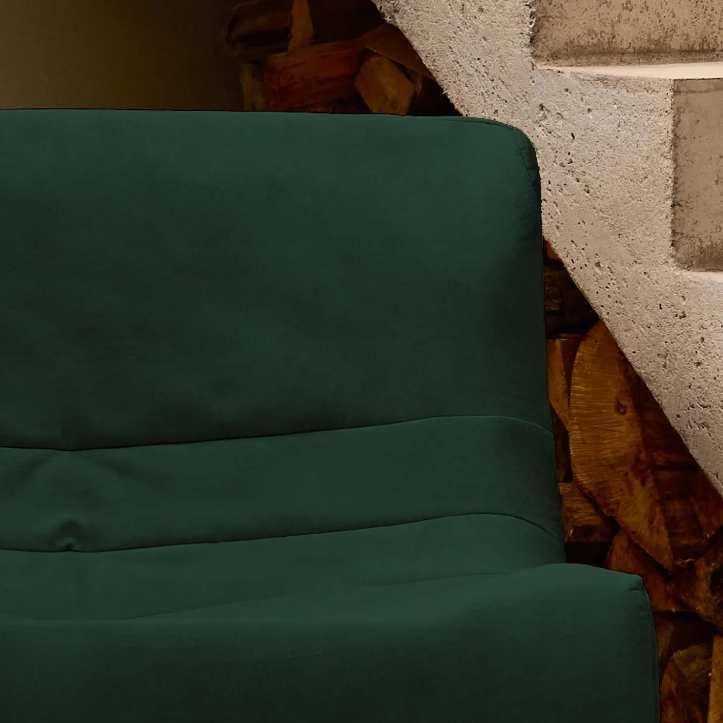 Sessel ohne Armlehne mit wasserabweisendem Samtbezug