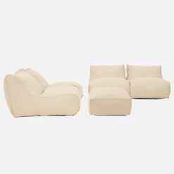 4 Sessel und 1 Fußhocker für den Außenbereich aus Olefin