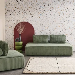 Sessel und 2-Sitzer Sofa mit Cordbezug