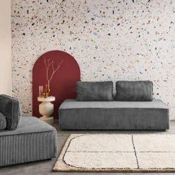 Sessel und 2-Sitzer Sofa mit Cordbezug