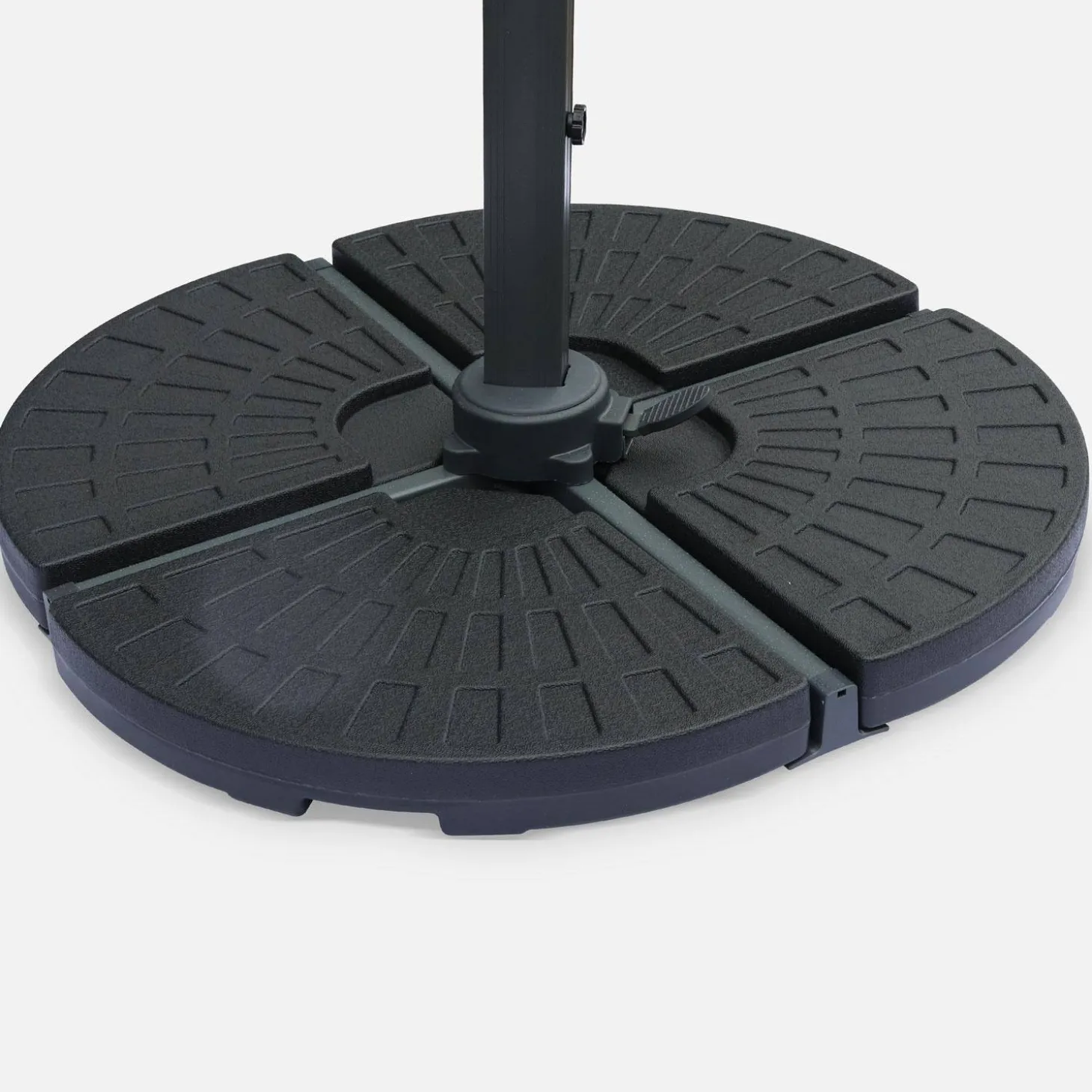 Set mit 4 abgerundeten Platten 48x48cm zum Beschweren von Ampelschirmen