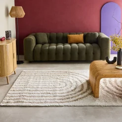 Shaggy-Teppich mit Bogenmuster, beige