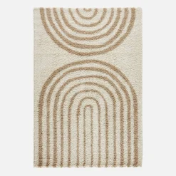 Shaggy-Teppich mit Bogenmuster, beige