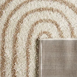 Shaggy-Teppich mit Bogenmuster, beige