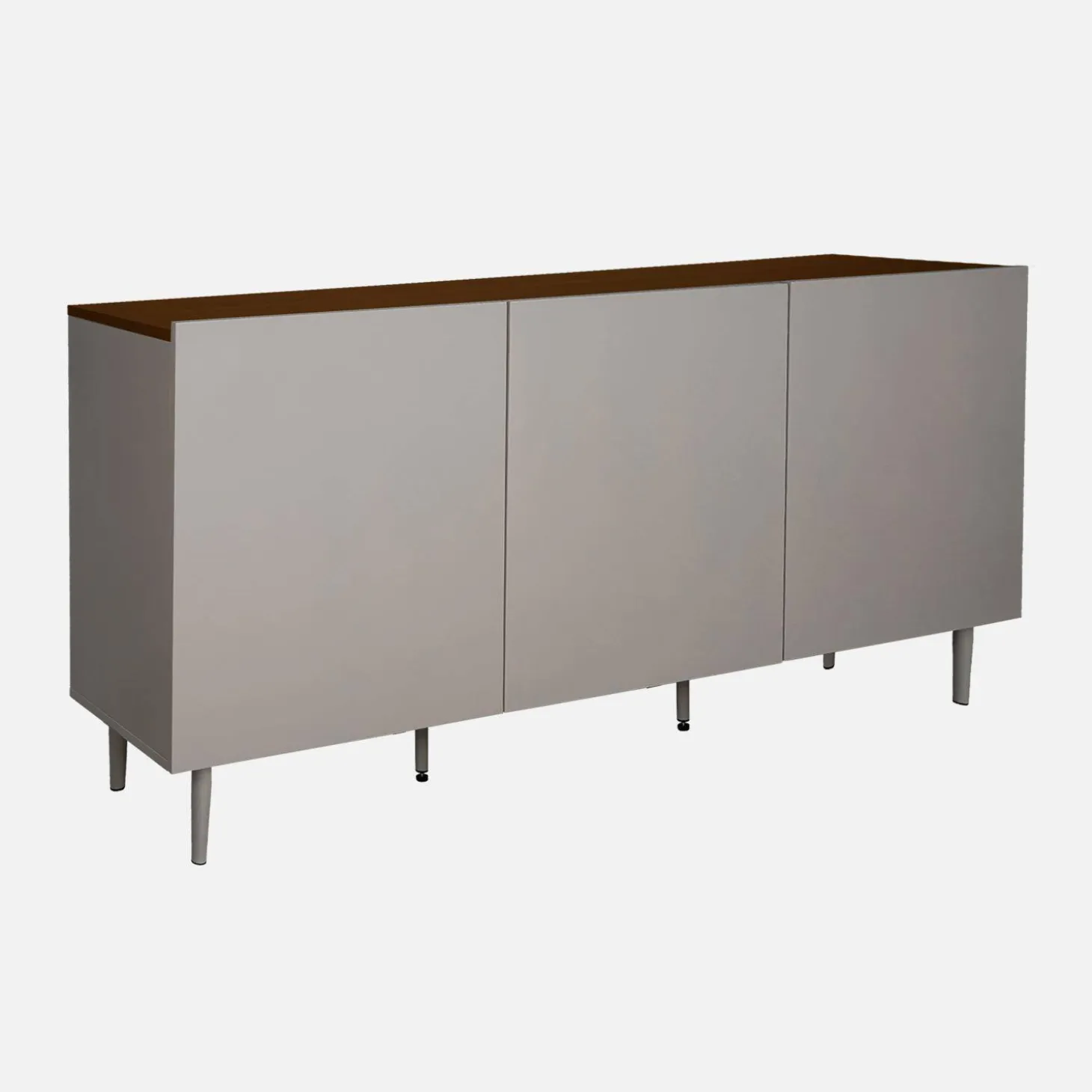 Sideboard aus Metall und Holzdekor, 3 Türen, B 150 cm