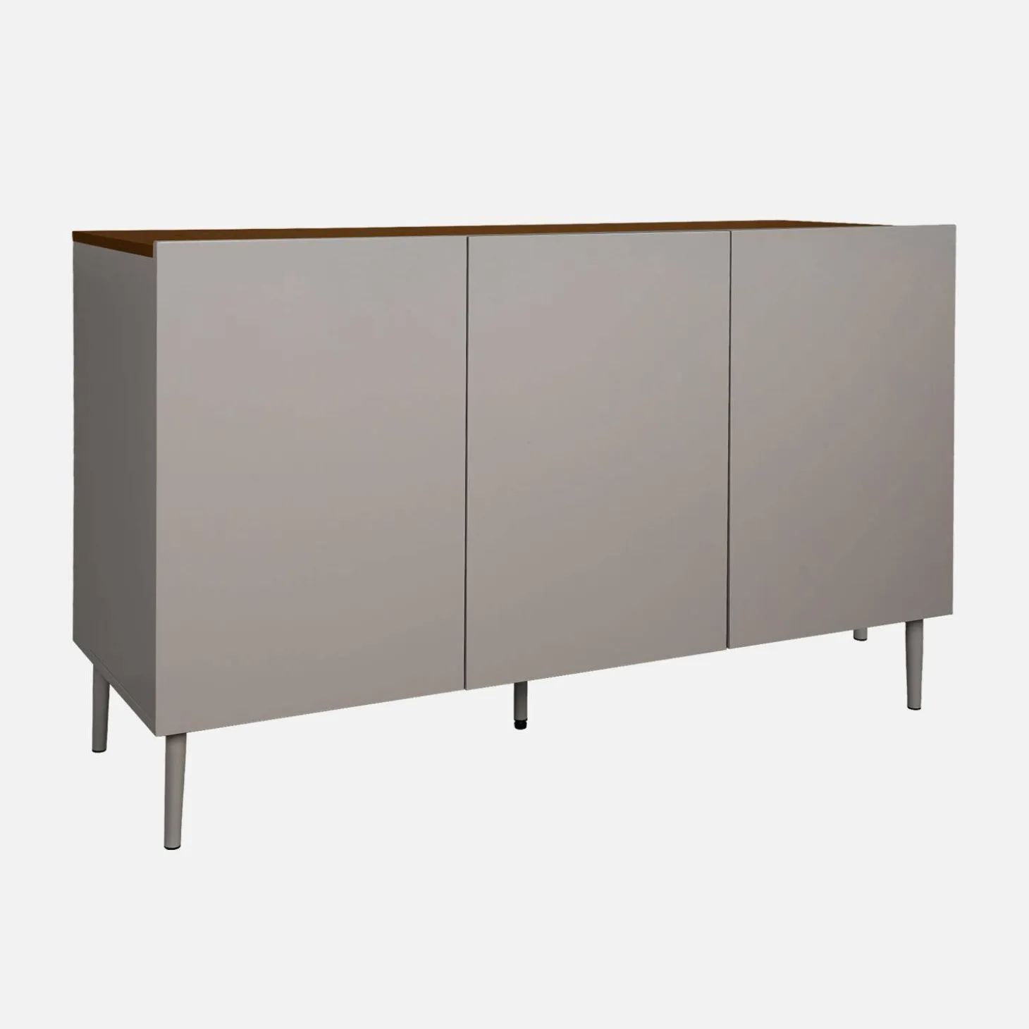 Sideboard aus Metall und Holzdekor, 3 Türen, B 120 cm