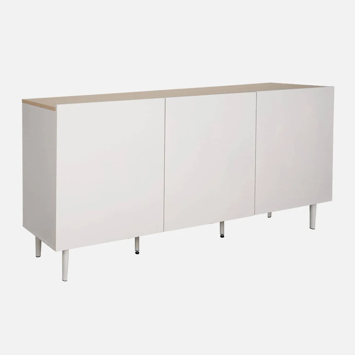 Sideboard aus Metall und Holzdekor, 3 Türen, B 150 cm