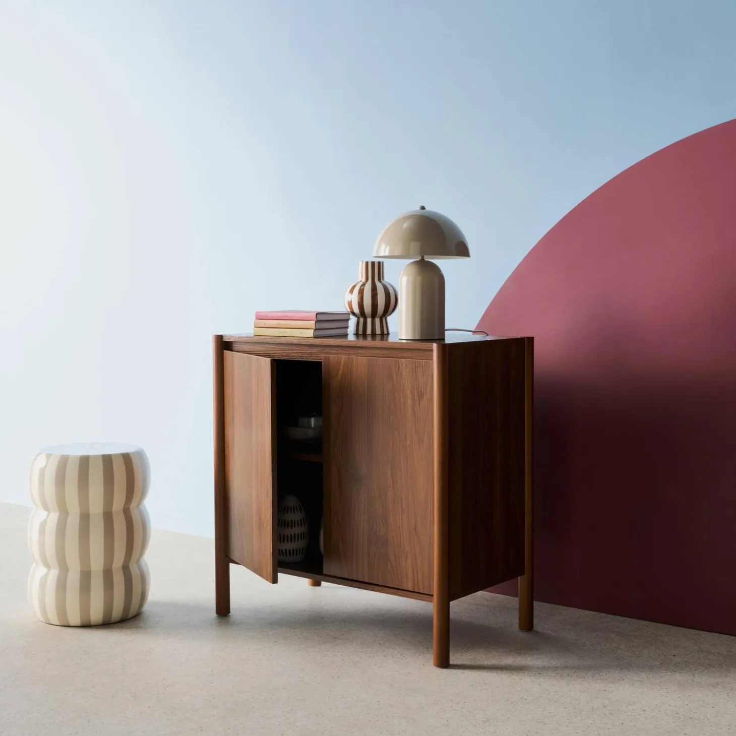 Sideboard Holzdekor 2 Türen 80 cm