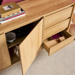 Sideboard Holzdekor 2 Türen 3 Schubladen 150 cm