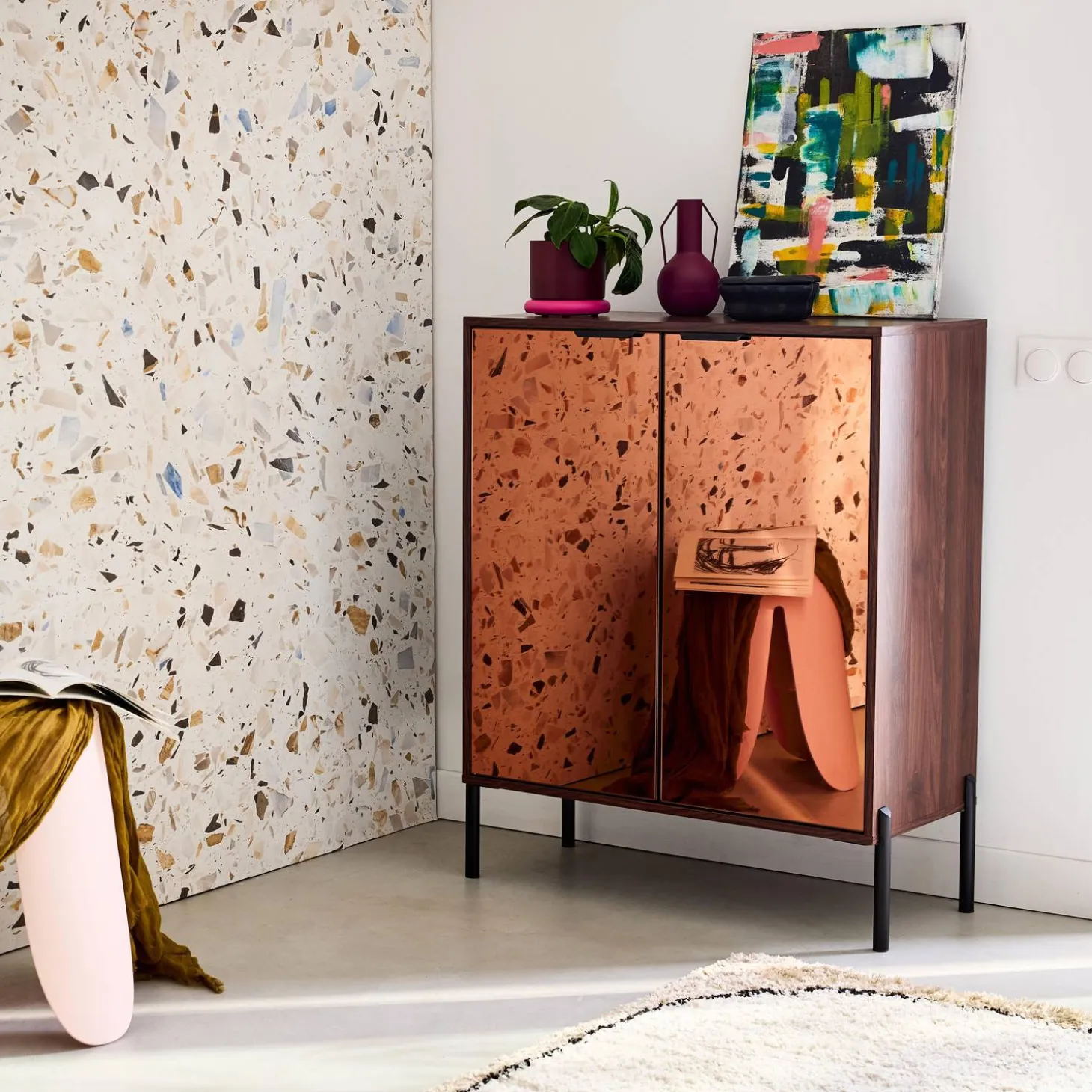 Sideboard im Vintage-Stil mit Nussbaumholzoptik