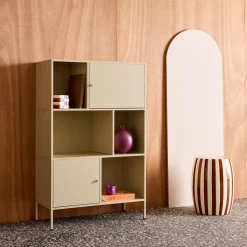 Sideboard, industrielles Aufbewahrungsmöbel aus Stahl mit 6 Stauräumen