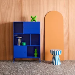 Sideboard, industrielles Aufbewahrungsmöbel aus Stahl mit 6 Stauräumen