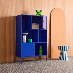 Sideboard, industrielles Aufbewahrungsmöbel aus Stahl mit 6 Stauräumen
