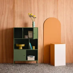 Sideboard, industrielles Aufbewahrungsmöbel aus Stahl mit 6 Stauräumen