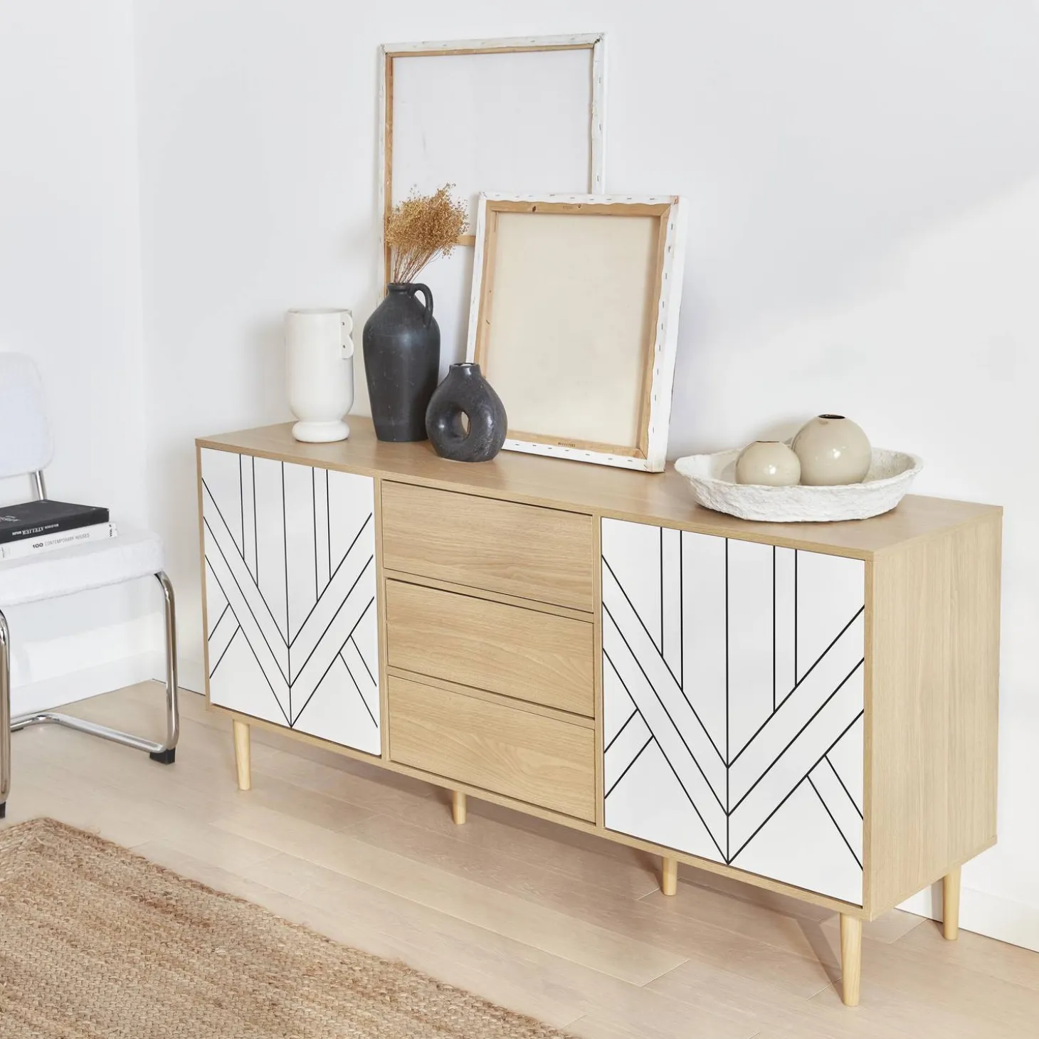 Sideboard in Holzoptik mit 2 Türen 160 cm