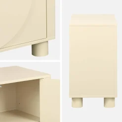Sideboard mit Holzdekor und 2 Türen 80 cm