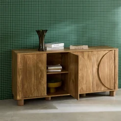 Sideboard mit Holzdekor und 4 Türen 155 cm