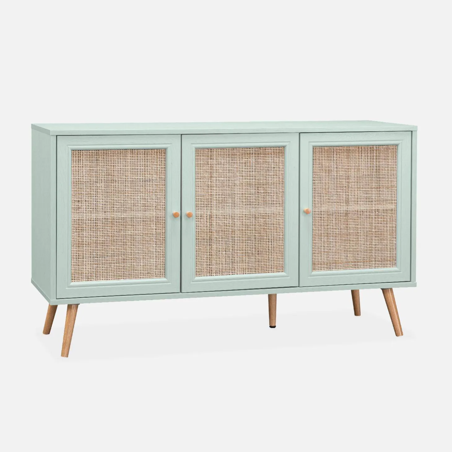 Sideboard mit Holzoptik und Rattan-Geflecht B 120 cm
