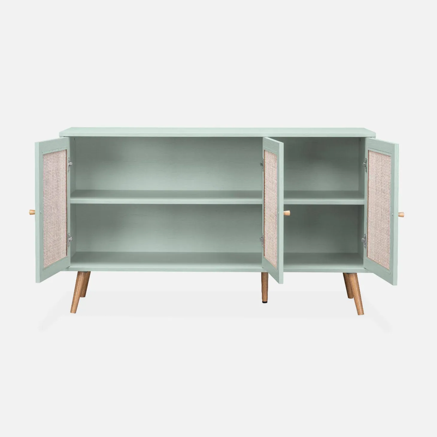 Sideboard mit Holzoptik und Rattan-Geflecht B 120 cm