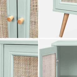 Sideboard mit Holzoptik und Rattan-Geflecht B 120 cm