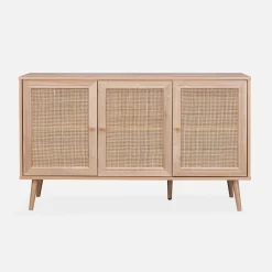 Sideboard mit Holzoptik und Rattan-Geflecht B 120 cm