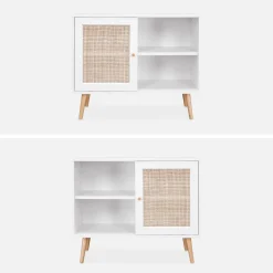 Sideboard mit Rattangeflecht 80 x 39 x 65,8 cm