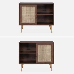 Sideboard mit Rattangeflecht 80 x 39 x 65,8 cm