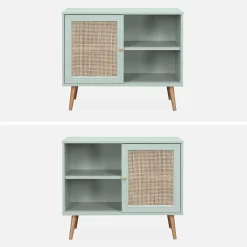 Sideboard mit Rattangeflecht 80 x 39 x 65,8 cm