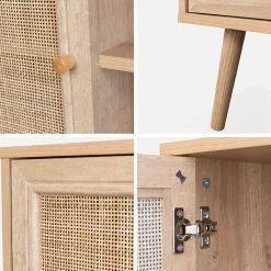 Sideboard mit Rattangeflecht 80 x 39 x 65,8 cm